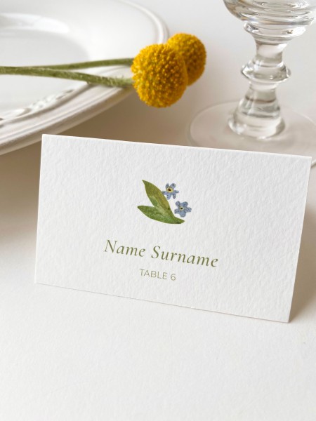 Table place card "Forget Me Not"